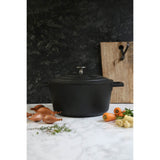 Masterclass Cast Aluminium 24cm Lightweight Round Casserole Dish - Black