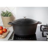 Masterclass Cast Aluminium 28cm Lightweight Round Casserole Dish - Black