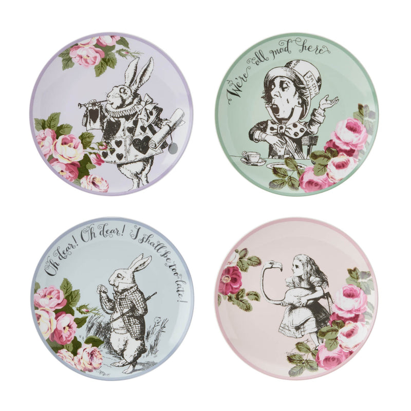 Mikasa V&A Alice In Wonderland Bone China Side Plates - Set Of 4