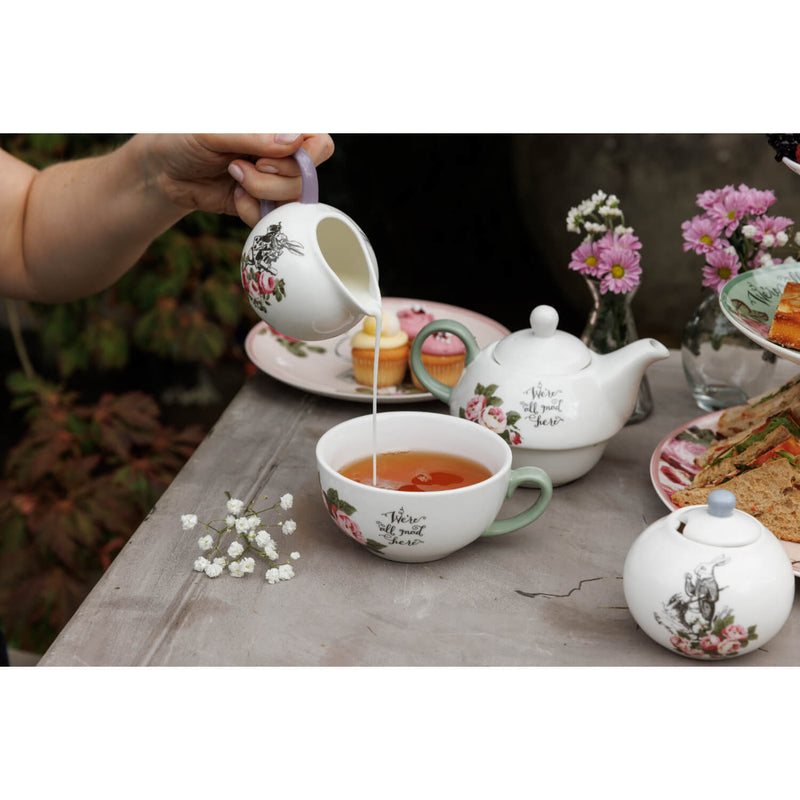 Mikasa V&A Alice In Wonderland Bone China Sugar Bowl & Creamer Set