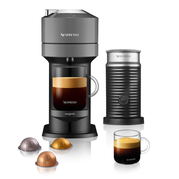 Magimix 11711 Nespresso Vertuo Next Coffee Machine + Aeroccino Milk Frother - Dark Grey