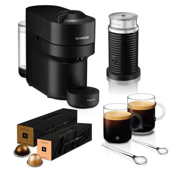 Magimix 11743 Nespresso Vertuo Pop Coffee Machine + Barista Bundle - Black