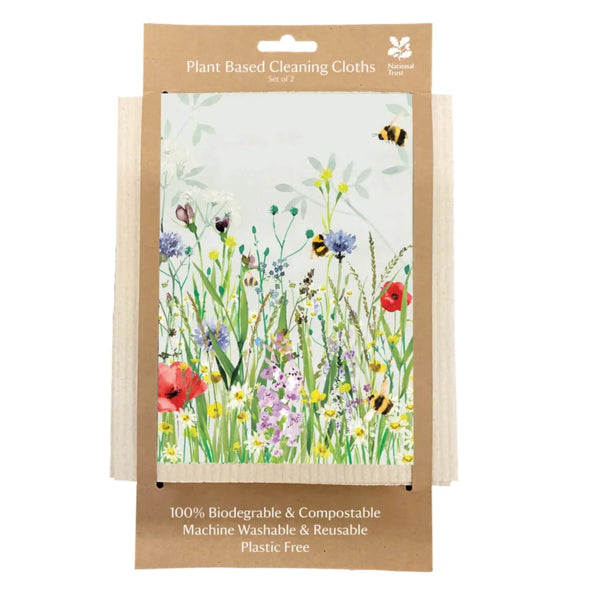 National Trust Plant Based Set Of 2 Cleaning Cloths - Bees