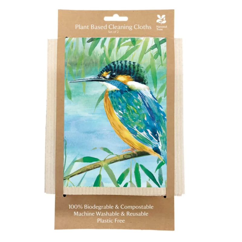 National Trust Plant Based Set Of 2 Cleaning Cloths - Kingfisher