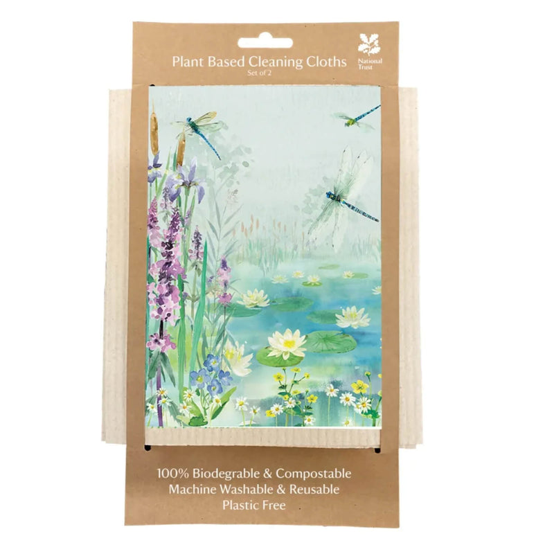 National Trust Plant Based Set Of 2 Cleaning Cloths - Dragonflies