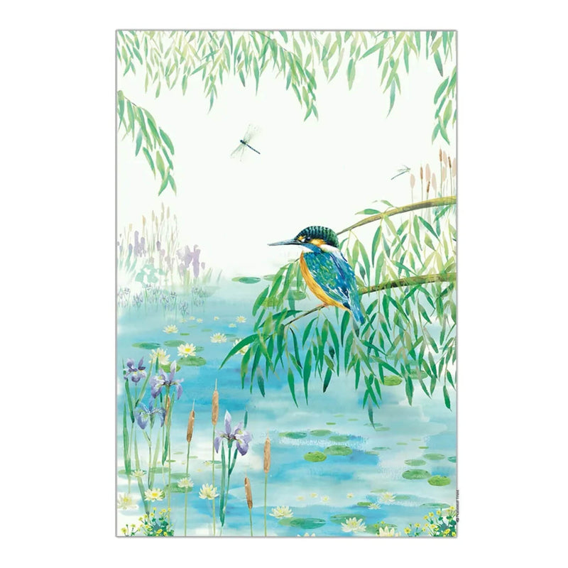 National Trust 100% Organic Cotton Tea Towel - Kingfisher