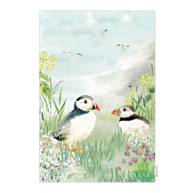 National Trust 100% Organic Cotton Tea Towel - Puffin