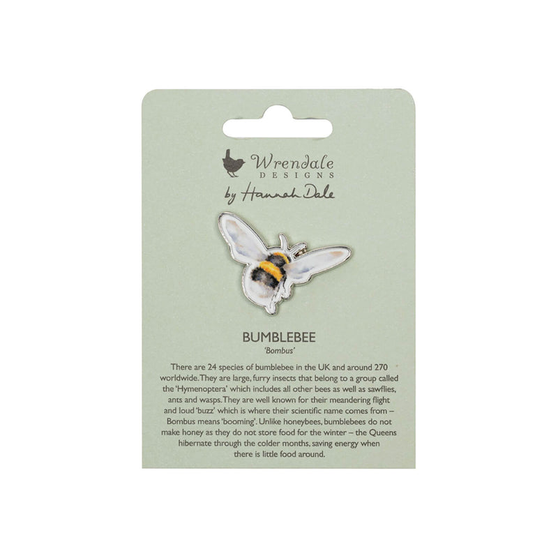 Wrendale Designs by Hannah Dale Pin Badge - Flight Of The Bumblebee - Bee