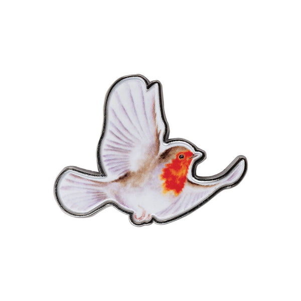 Wrendale Designs by Hannah Dale Pin Badge - Flying Robin - Robin