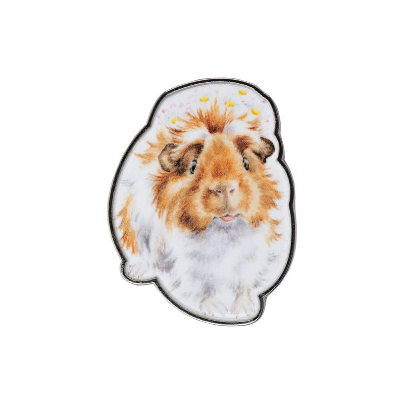 Wrendale Designs by Hannah Dale Pin Badge - Grinny Pig - Guinea Pig