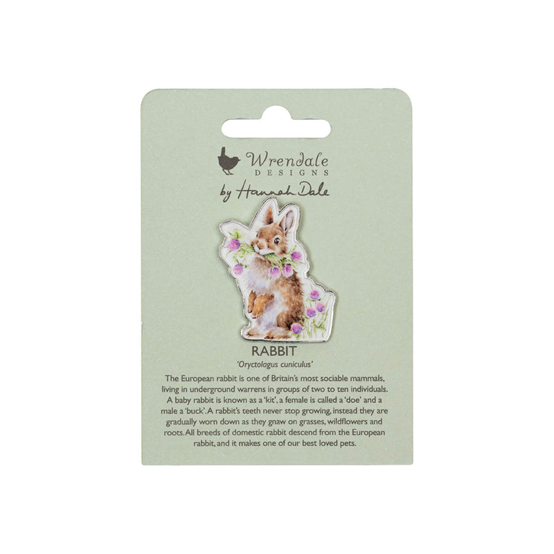 Wrendale Designs by Hannah Dale Pin Badge - Head Over Heels - Rabbit