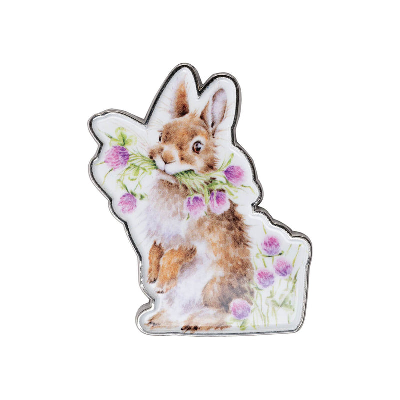 Wrendale Designs by Hannah Dale Pin Badge - Head Over Heels - Rabbit