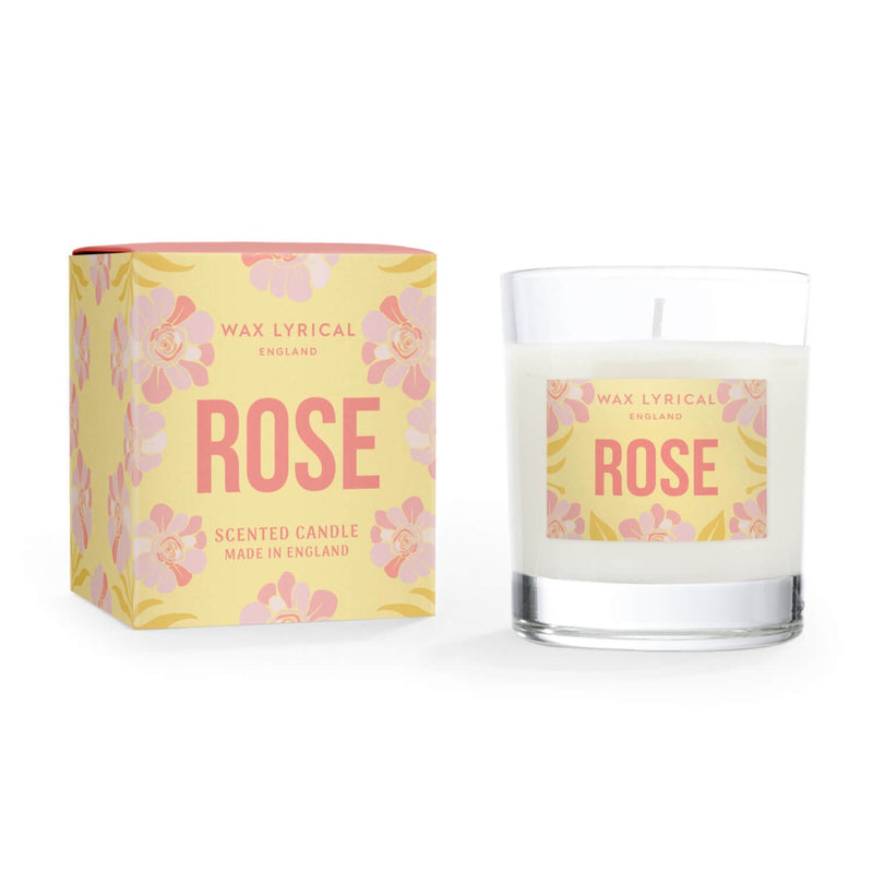 Wax Lyrical Glass Scented Candle - Rose