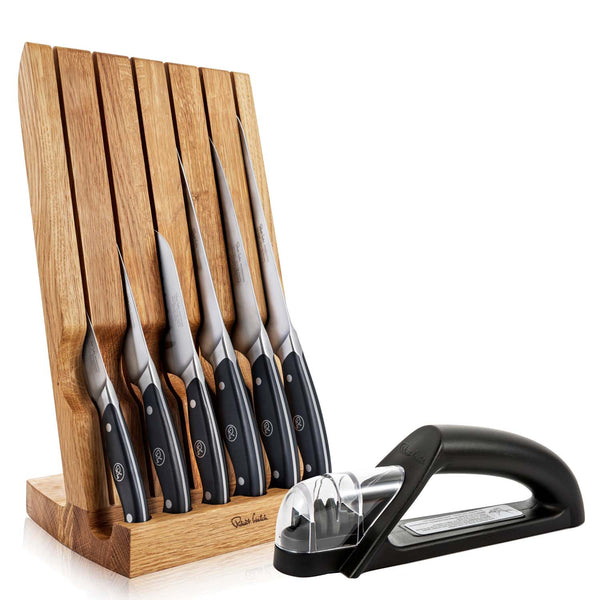 Robert Welch Professional V Angle 7-Piece Knife Block & Signature Handheld Sharpener Set