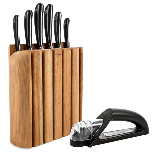 Robert Welch Signature Book 7-Piece Knife Block & Handheld Sharpener Set