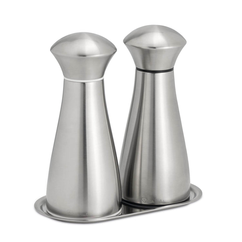 Robert Welch Signature 16.5cm Salt & Pepper Mills with Tray - Satin