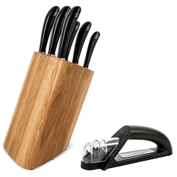 Robert Welch Signature Prism 7-Piece Knife Block & Handheld Sharpener Set