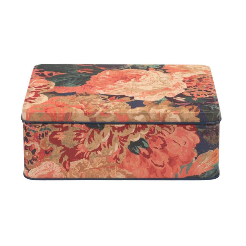 Sanderson Deep Rectangular Tin - Etchings & Roses