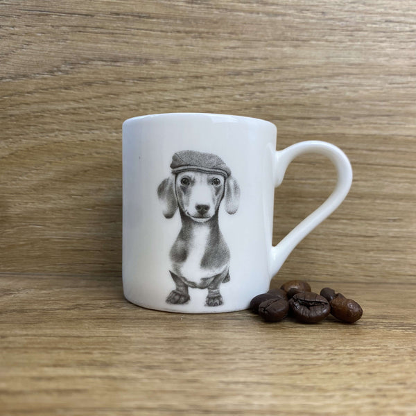 Katherine Sheard Fine China Espresso Mug - Sidney Sausage Dog