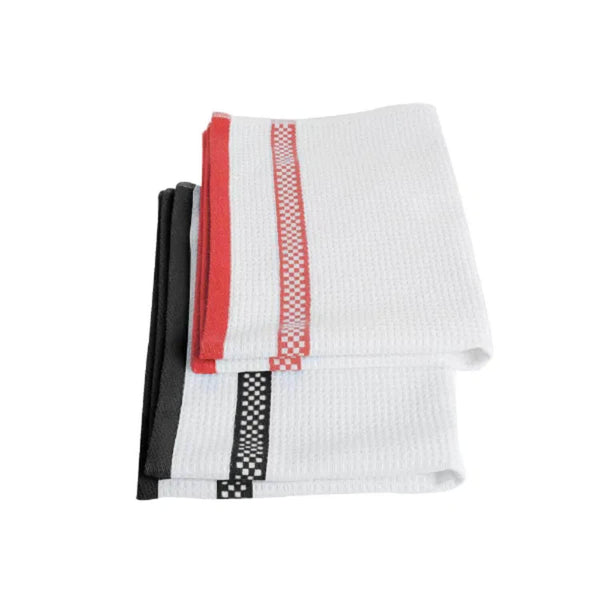 Stow Green 100% Cotton Mayfair Tea Towel - Black or Red