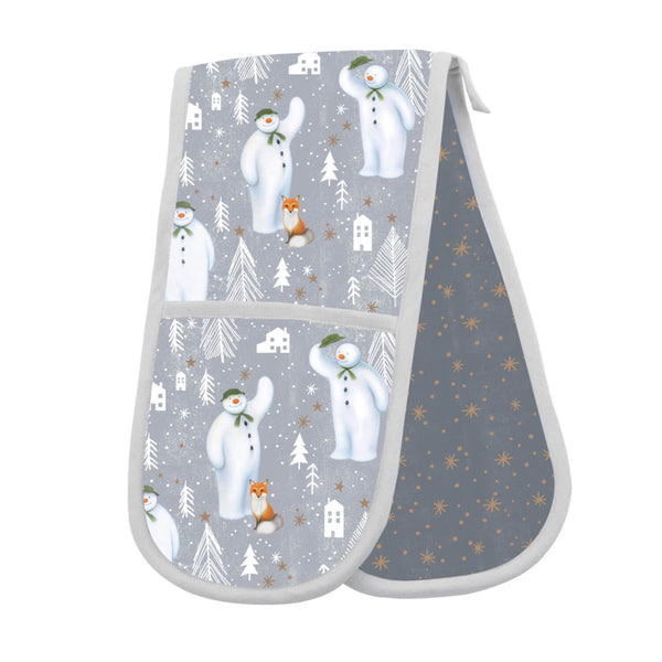 The Snowman 100% Cotton Double Oven Gloves - Alpine Adventure