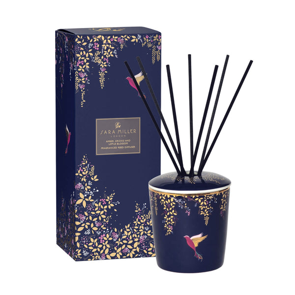 Wax Lyrical Sara Miller 200ml Ceramic Reed Diffuser - Amber, Orchid & Lotus Blossom