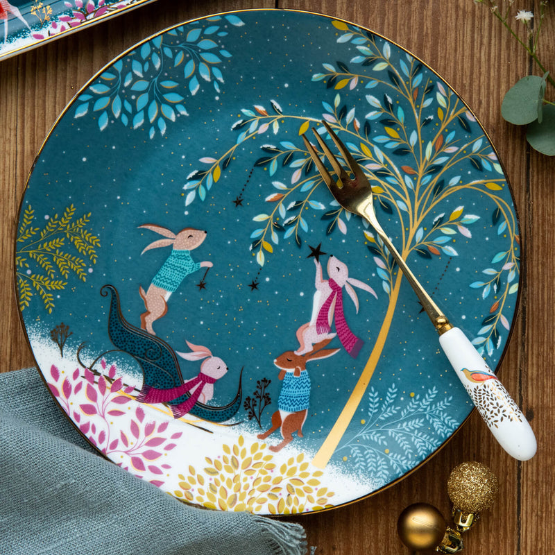 Sara Miller London Woodland Tales Cake Plates - Set Of 4