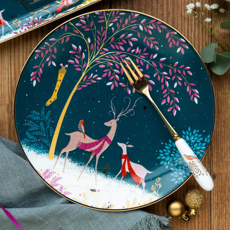 Sara Miller London Woodland Tales Cake Plates - Set Of 4