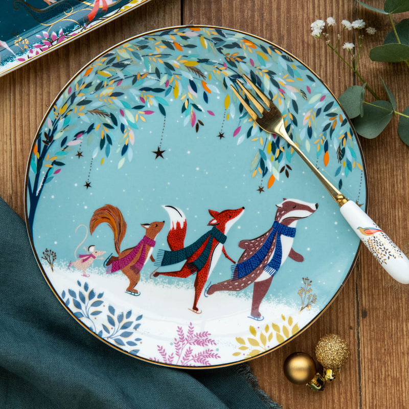 Sara Miller London Woodland Tales Cake Plates - Set Of 4