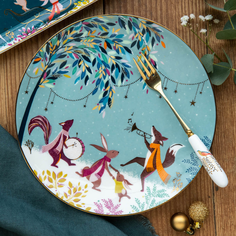 Sara Miller London Woodland Tales Cake Plates - Set Of 4