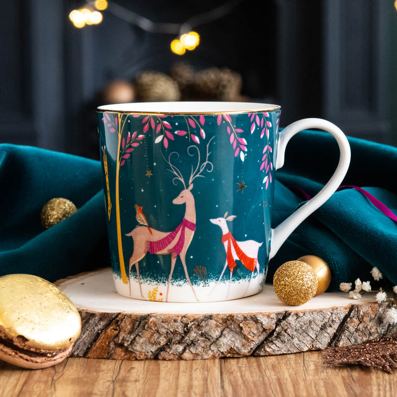 Sara Miller London Woodland Tales 340ml Mug - Deer & Robin