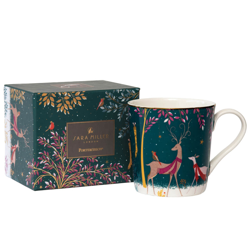 Sara Miller London Woodland Tales 340ml Mug - Deer & Robin