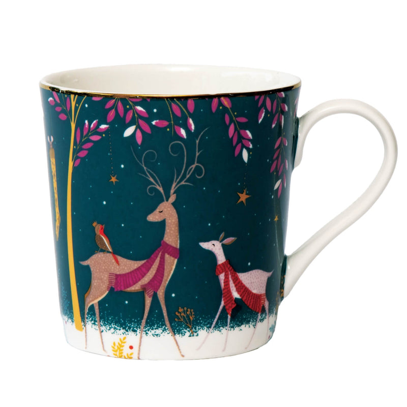 Sara Miller London Woodland Tales 340ml Mug - Deer & Robin