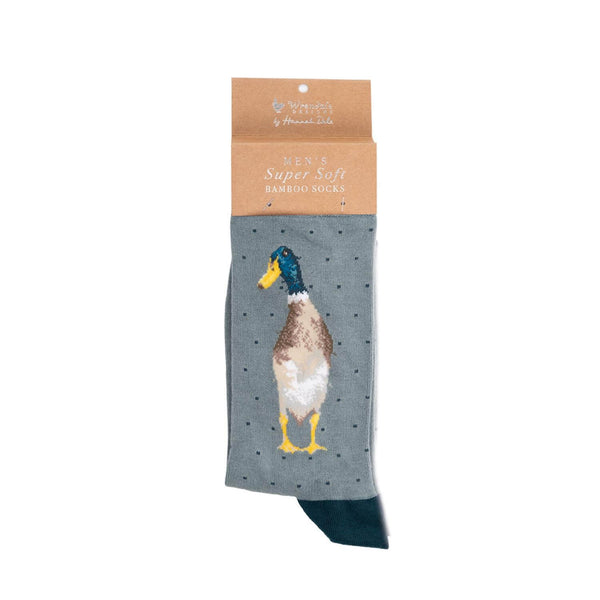 Wrendale Designs By Hannah Dale Mens Bamboo Socks One Size 7-11 - Guard Duck