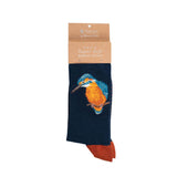 Wrendale Designs By Hannah Dale Mens Bamboo Socks One Size 7-11 - The Kingfisher