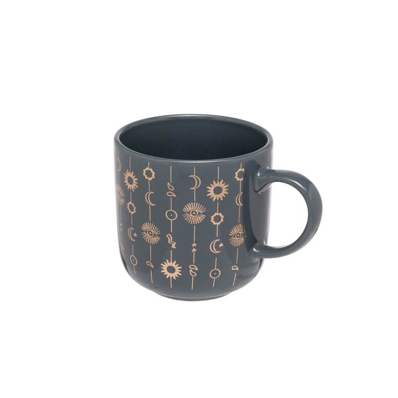 Siip Mystical Symbols Stoneware 420ml Mug - Navy