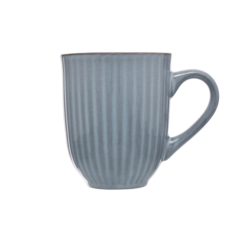 Siip Ribbed Stoneware 400ml Mug - Blue