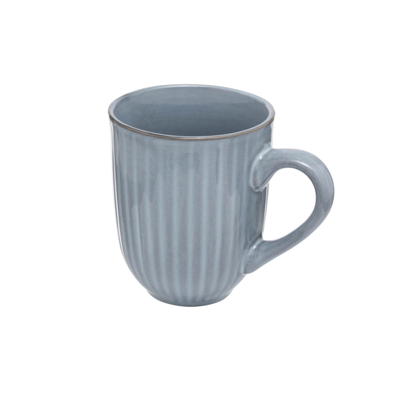 Siip Ribbed Stoneware 400ml Mug - Blue