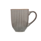 Siip Ribbed Stoneware 400ml Mug - Grey