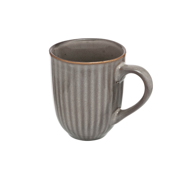 Siip Ribbed Stoneware 400ml Mug - Grey