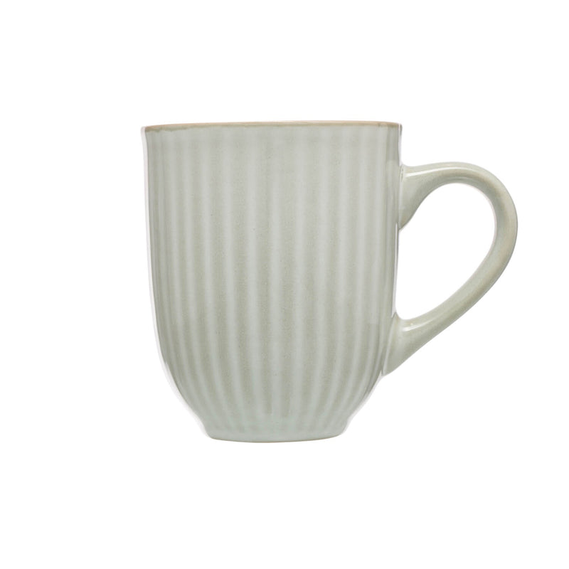 Siip Ribbed Stoneware 400ml Mug - Light Grey