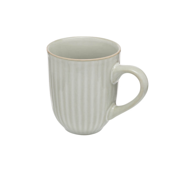 Siip Ribbed Stoneware 400ml Mug - Light Grey