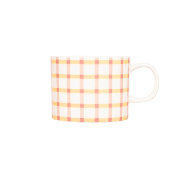 Siip Gingham Short China 300ml Mug - Pink