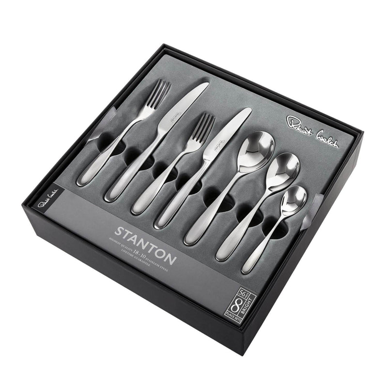 Robert Welch Stanton Bright Stainless Steel Cutlery Set - 56 Piece