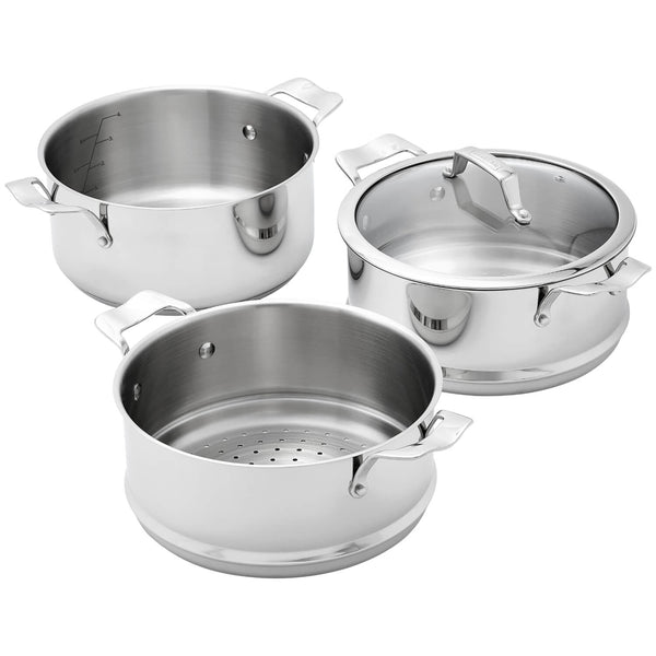 Stellar 24cm Stainless Steel 3-Tier Steamer