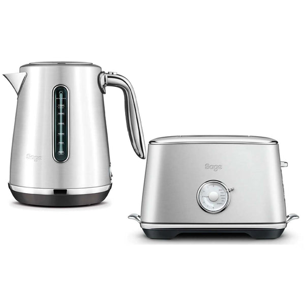 Sage Appliances Luxe Soft Top Kettle & Toast Select 2-Slice Toaster Set - Brushed Stainless Steel