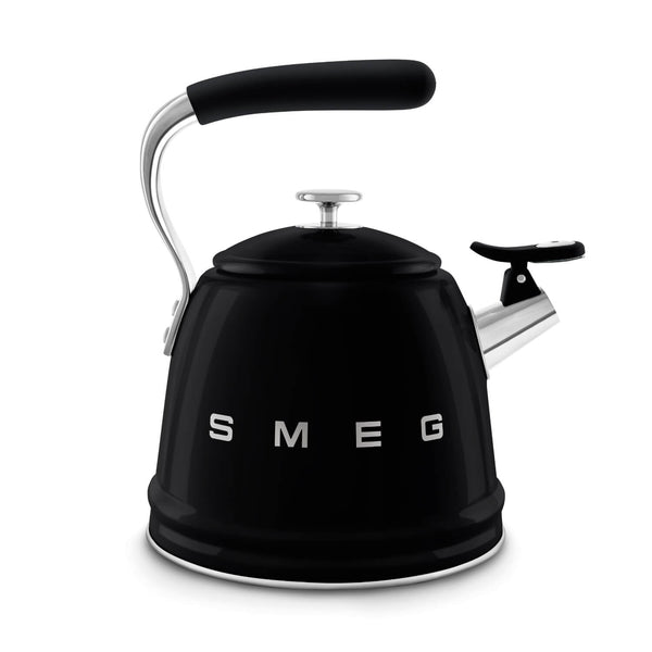 Smeg 50's Retro Style WKF01 Whistling Stove Top Kettle - Black