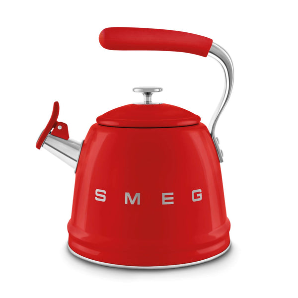 Smeg 50's Retro Style WKF01 Whistling Stove Top Kettle - Red