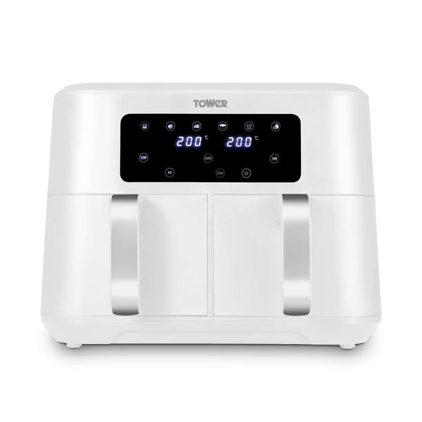 Tower T17137WHT Vortx 8.5L Dual Basket Digital Air Fryer - White