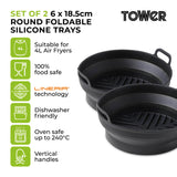 Tower Air Fryer Round Foldable Trays - Pack of 2